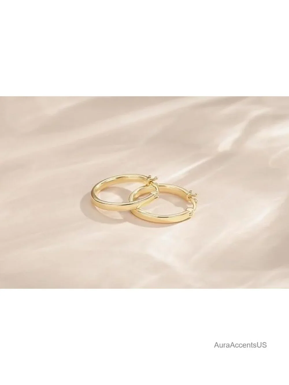 14K Gold Plated Hoop Earrings for Women Dainty Sleek Chic Classic